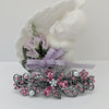Pink Rose Floral Crystal Bridal Hair Barrette made with Swarovski crystals. Hair barrettes for thick hair. Bridal Accessories.
