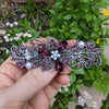 Swarovski Purple Amethyst Floral Crystal Hair Clips, Fancy Hair Barrettes, Bridal Hair Accessories, Hair Barrettes for Thick Hair, Vintage jewelry
