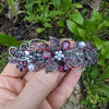 Swarovski Purple Amethyst Floral Crystal Hair Clips, Fancy Hair Barrettes, Bridal Hair Accessories, Hair Barrettes for Thick Hair, Elven Jewelry, Vintage Jewelry