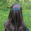 Swarovski Teal Floral Crystal Hair Clips, Fancy Hair Barrettes, Bridal Hair Accessories, Hair Barrettes for Thick Hair, elven jewelry