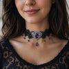 Vintage Amethyst Choker Necklace made with Swarovski Crystals, Gothic Jewelry, Dark Fantasy Necklace