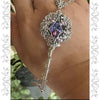 Fantasy floral sterling silver elven key necklace made with Swarovski crystals.  Elven jewelry.