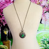 Vintage Quartz Pocket Watch Necklace with Emerald Swarovski Crystals, Vintage Pocket Watch, Vintage Jewelry