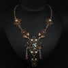Vintage Rhinestone and pearl Statement Necklace with Black Opal Replica, Vintage Jewelry