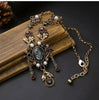 Vintage Rhinestone and pearl Statement Necklace with Black Opal Replica, Vintage Jewelry