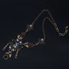 Vintage Rhinestone and pearl Statement Necklace with Black Opal Replica, Vintage Jewelry