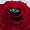 White Gold CZ Blue Topaz Heart Shaped Promise Ring, Engagement Rings, December Birthstone