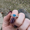White Gold CZ Blue Topaz Heart Shaped Promise Ring, Engagement Rings, December Birthstone