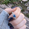 White Gold Sapphire Heart Shaped Engagement Rings, Promise Ring, September Birthstone