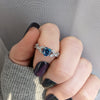 White Gold Sapphire Heart Shaped Engagement Rings, Promise Ring, September Birthstone