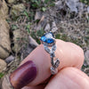 White Gold Sapphire Heart Shaped Engagement Rings, Promise Ring, September Birthstone