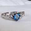 White Gold Sapphire Heart Shaped Engagement Rings, Promise Ring, September Birthstone