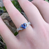White Gold Tanzanite CZ Heart Shaped Ring, Tanzanite Engagements Rings, Promise Rings, December Birthstone
