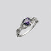 White Gold CZ Amethyst Engagement Ring, Heart Shaped Ring, Bridal Jewelry
