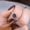 white gold amethyst engagement ring,  heart shaped ring, bridal jewelry jewelry
