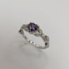 white gold amethyst engagement ring,  heart shaped ring, bridal jewelry jewelry