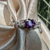 white gold amethyst engagement ring,  heart shaped ring, bridal jewelry jewelry