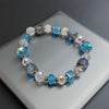 Radiant Blue Crystal Bracelet with Gold Accents