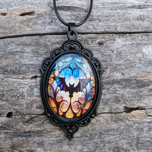 bat Halloween necklace, Halloween jewelry