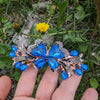 Crystal butterfly hair clips in purple, blue and gold, Butterfly Hair Barrette