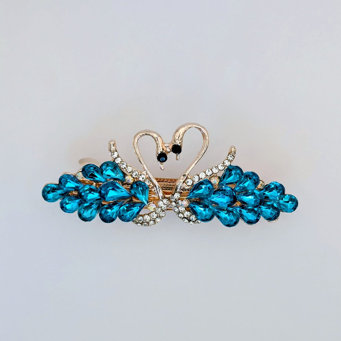 Crystal Swan Hair Clips, Swan Rhinestone Hair Barrette