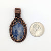 Blue Sodalite Copper Wire Wrapped Stone Pendant, Wire Wrapped Jewelry