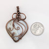Dendrite Opal Copper Wire Wrapped Heart Stone Pendant Necklace, Wire Wrapped Jewelry, Heart Stone Necklace