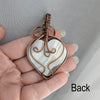 Dendrite Opal Copper Wire Wrapped Heart Stone Pendant Necklace, Wire Wrapped Jewelry, Heart Stone Necklace