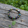 Iridescent Rainbow Faceted Glass Stretch Bracelet