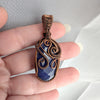 Natural Faceted Blue Lapis Wire Wrapped Stone Pendant Necklace, Blue Lapis Jewelry