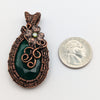 Emerald Beryl Faceted Wire Wrapped Stone Pendant Necklace with Flower and CZ crystal, Fairy Jewelry
