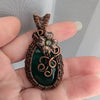 Emerald Beryl Faceted Wire Wrapped Stone Pendant Necklace with Flower and CZ crystal, Fairy Jewelry