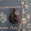 Emerald Beryl Faceted Wire Wrapped Stone Pendant Necklace with Flower and CZ crystal, Fairy Jewelry