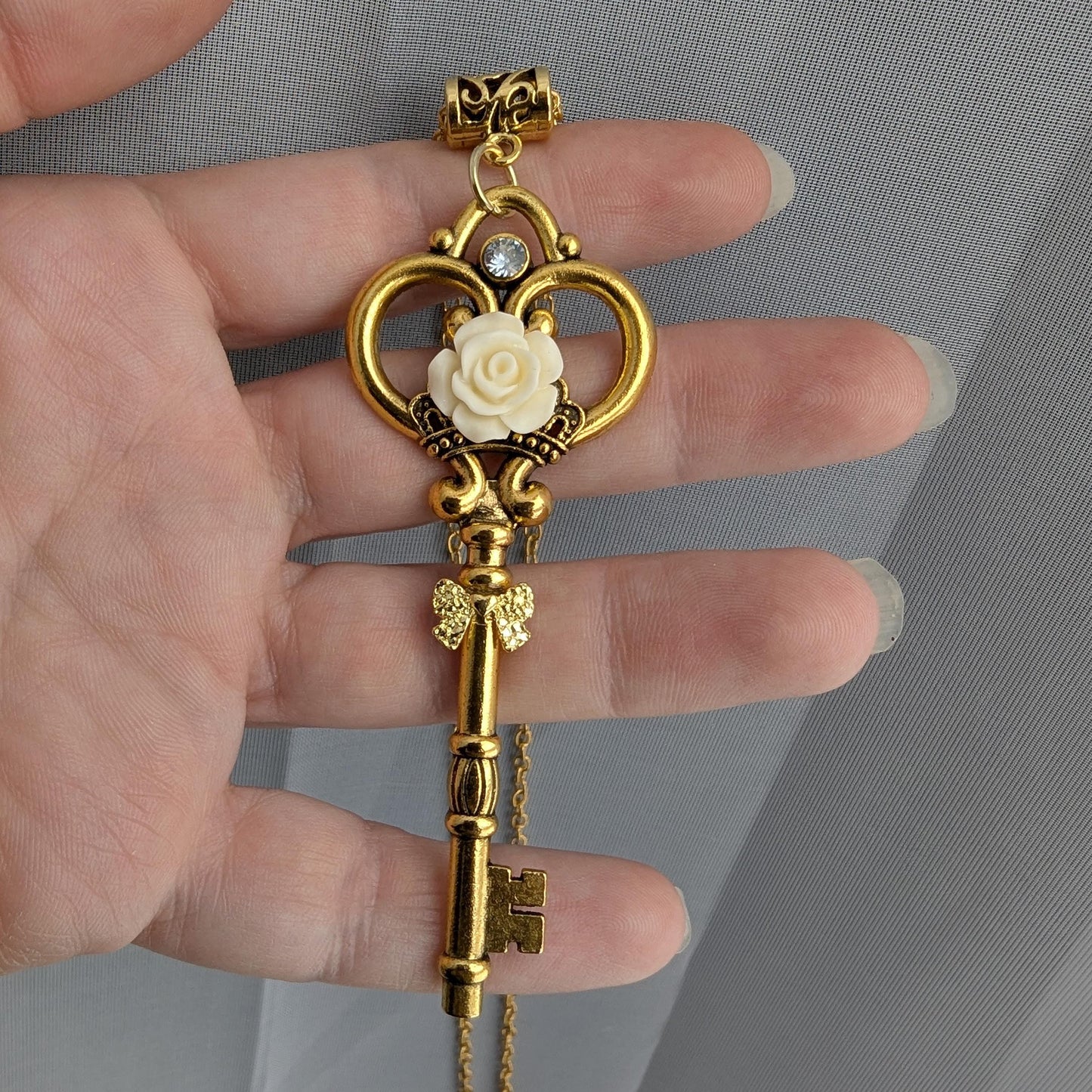 Fantasy Skeleton Key Necklace as Featured in the book, "The Girl Who Fell in the Rice Sack". Fantasy jewelry