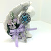 Sterling Silver Turquoise Elven Floral Fantasy Key Necklace made with Swarovski crystals,