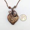 Picture Jasper Wire Wrapped Heart Stone Pendant Necklace, Heart Jewelry