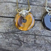 Amethyst Donut stone shaped necklace with sterling silver bumblebee.  Great gift for bee lovers!