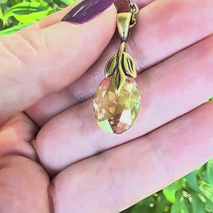 Swarovski Golden Shadow Crystal Necklace | Nature Inspired Woodland Elven Jewelry