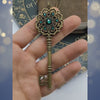 Mayfair Witches Inspired Key Necklace made with Emerald Swarovski Crystals,  Magical Jewelry, Fantasy Jewelry