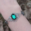 Vintage Bracelet in Brass or Sterling Silver with Emerald Swarovski Crystals, Vintage Jewelry
