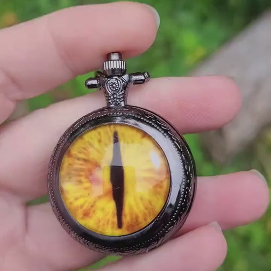 dragon eye pocket watch necklace