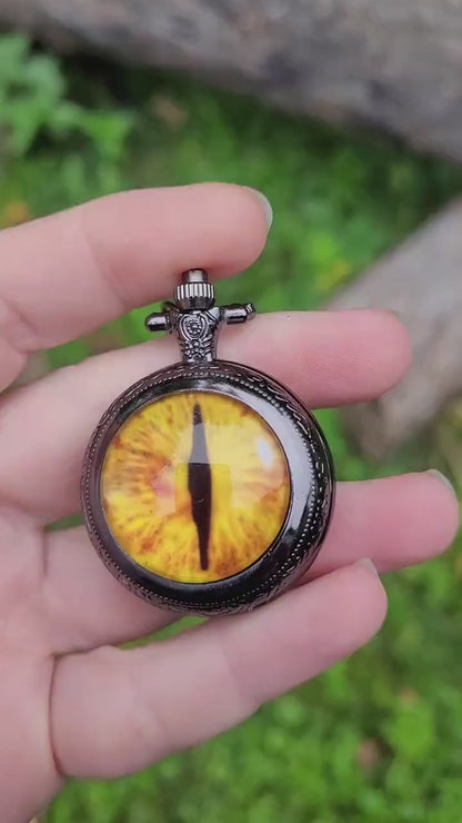 dragon eye pocket watch necklace