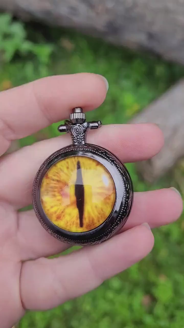 dragon eye pocket watch necklace