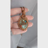 Natural Turquoise Wire Wrapped Stone Pendant with CZ crystal accents, Wire Wrapped Jewelry, Turquoise Stone Necklace