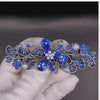 Swarovski Sapphire Blue Floral Crystal Hair Clips, Fancy Hair Barrettes, Bridal Hair Accessories, Hair Barrettes for Thick Hair, Wedding Jewelry, Vintage Jewelry, Elven Jewelry