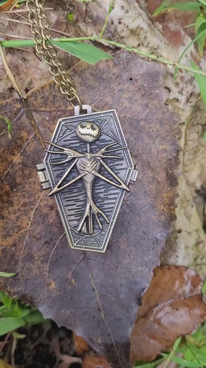 Jack Skellington Pocket Watch, Halloween Jewelry, The Nightmare Before Christmas