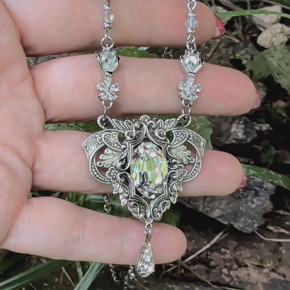 Elven Princess Swarovski Crystal Bridal Necklace | Vintage Wedding Jewelry