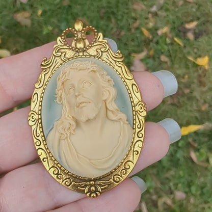 Christian Jewelry Jesus Cameo Brooch or Necklace