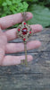 Elven Vintage Floral Fantasy Key Necklace made with Scarlet Swarovski crystals.  Magical Jewelry.  Fantasy Jewelry.