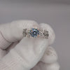 1 Carat Moissanite 925 Sterling Silver Engagement or Bridal Ring with Leaf Detail, Bridal Jewelry Jewelry